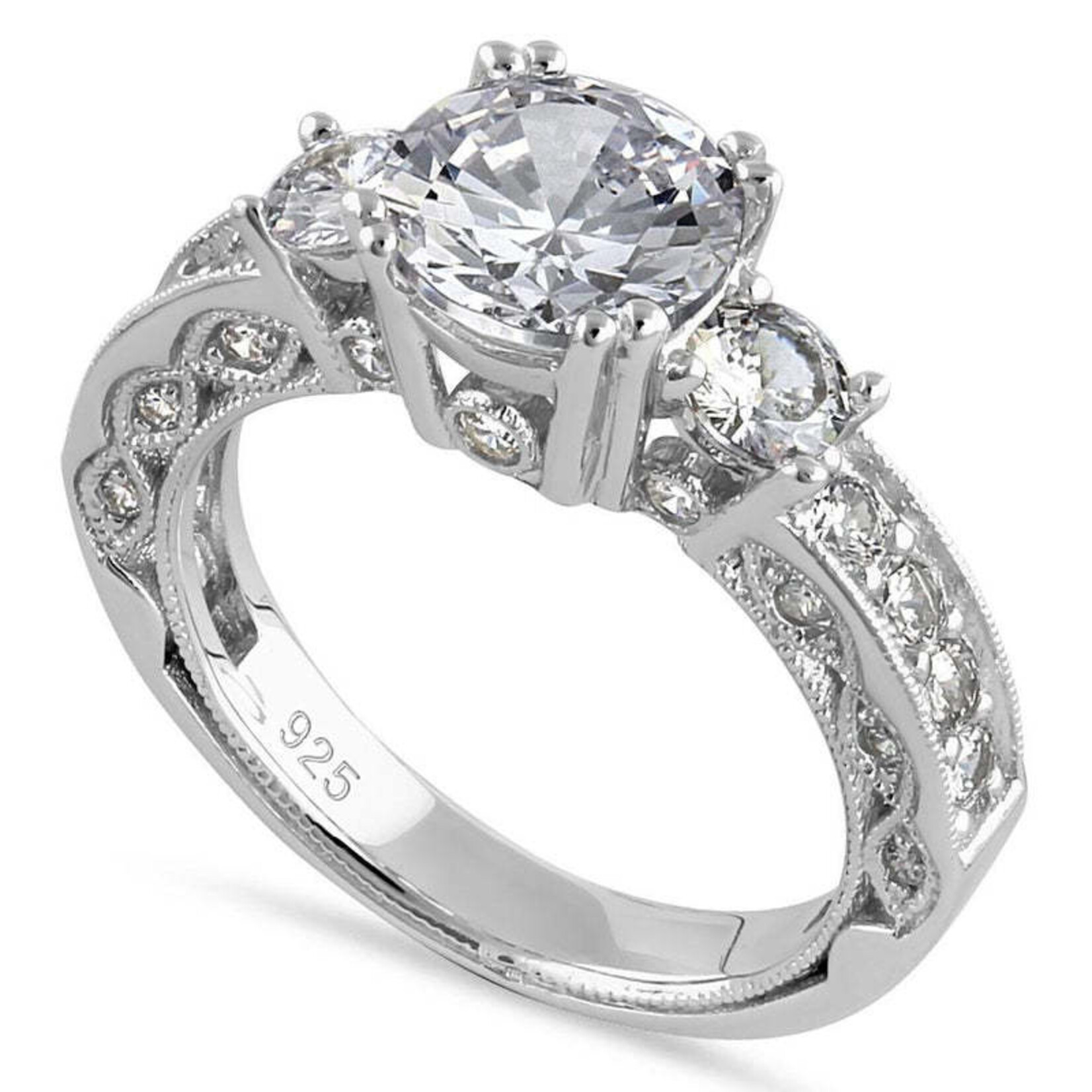RLD Silver 3.25c Round Inlaid Ring