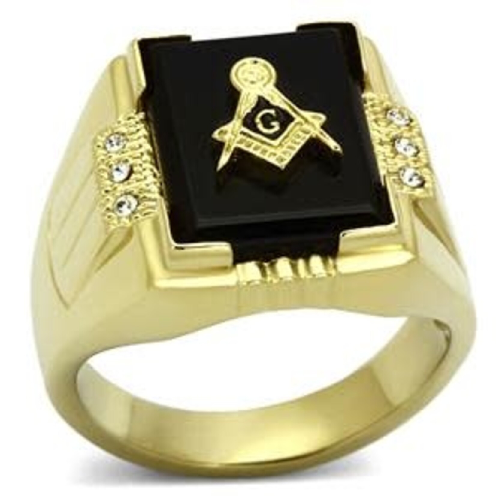 ROS Steel AGATE Masonic Ring
