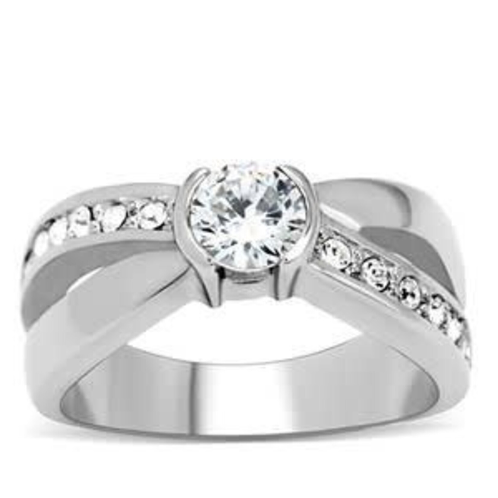 ROS Crossed Band Eternity Ring