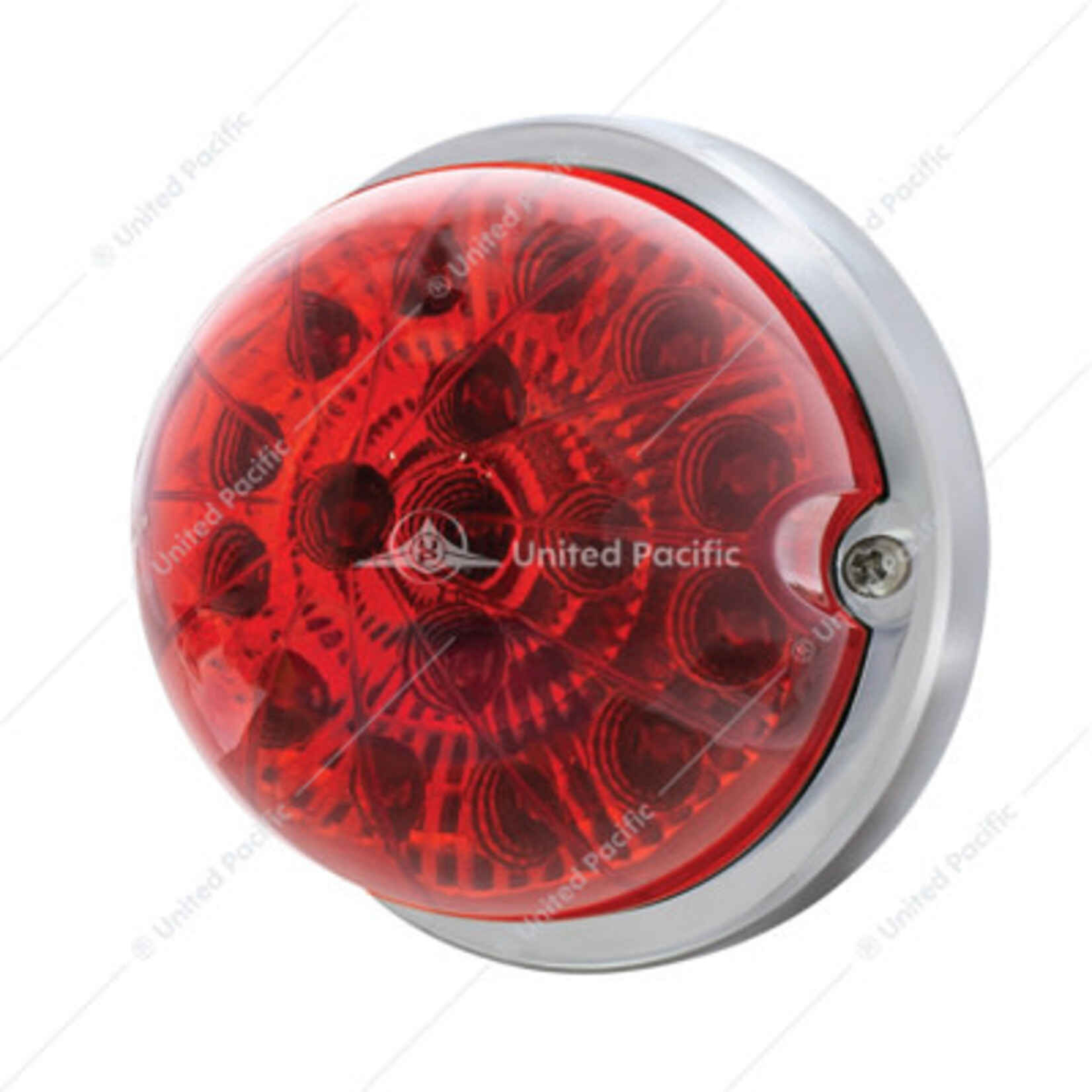 17 LED Dual Function Watermelon Clear Reflector Flush Mount Kit With Low Profile Bezel -Red LED & Lens