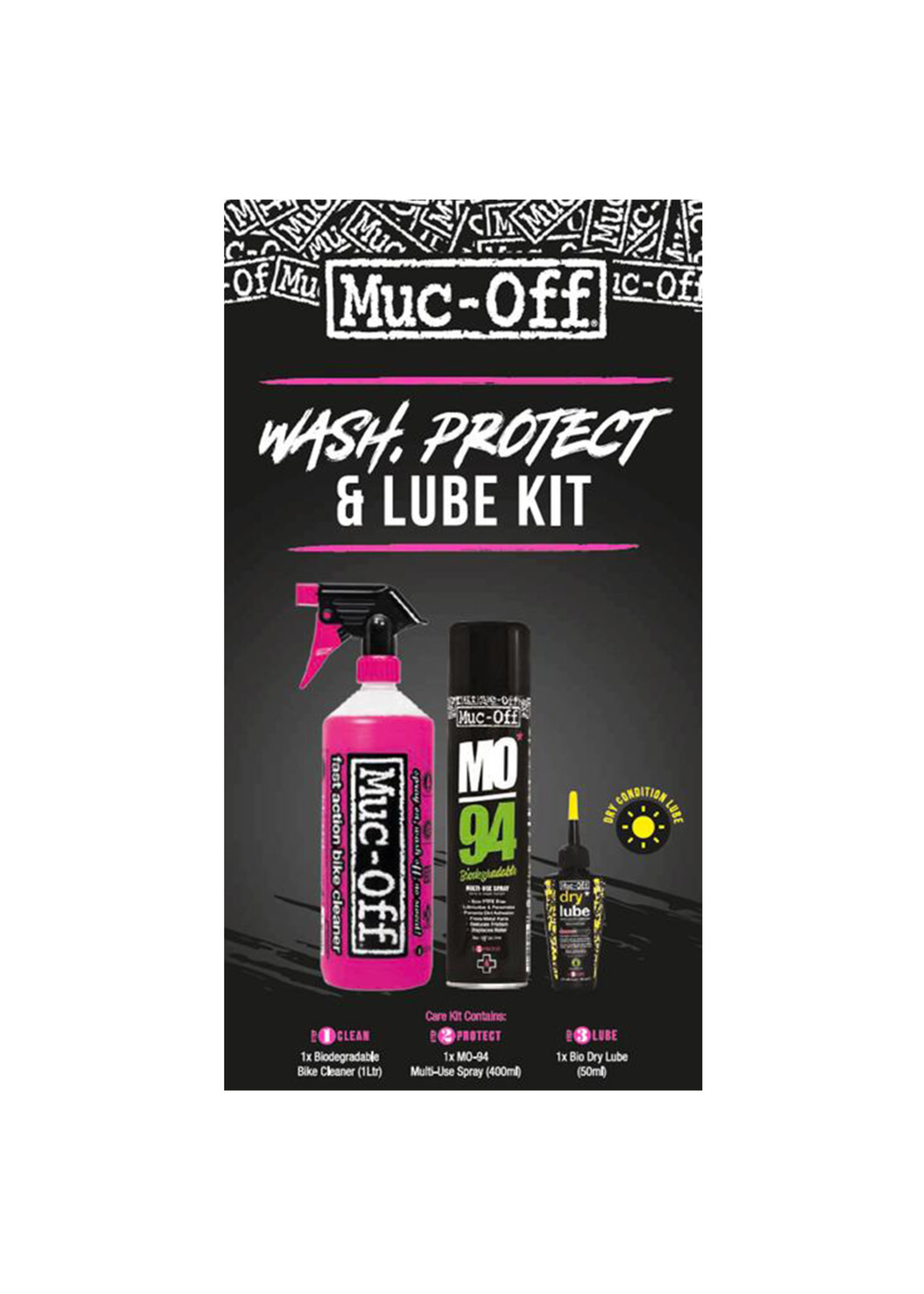 MUC-OFF MUC OFF Wash/Protect/Dry Lube Kit