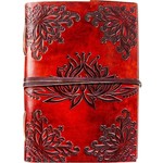 Leather Journal with Strap - Lotus Flower