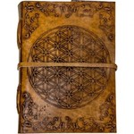 Leather Journal with Strap - Flower of Life