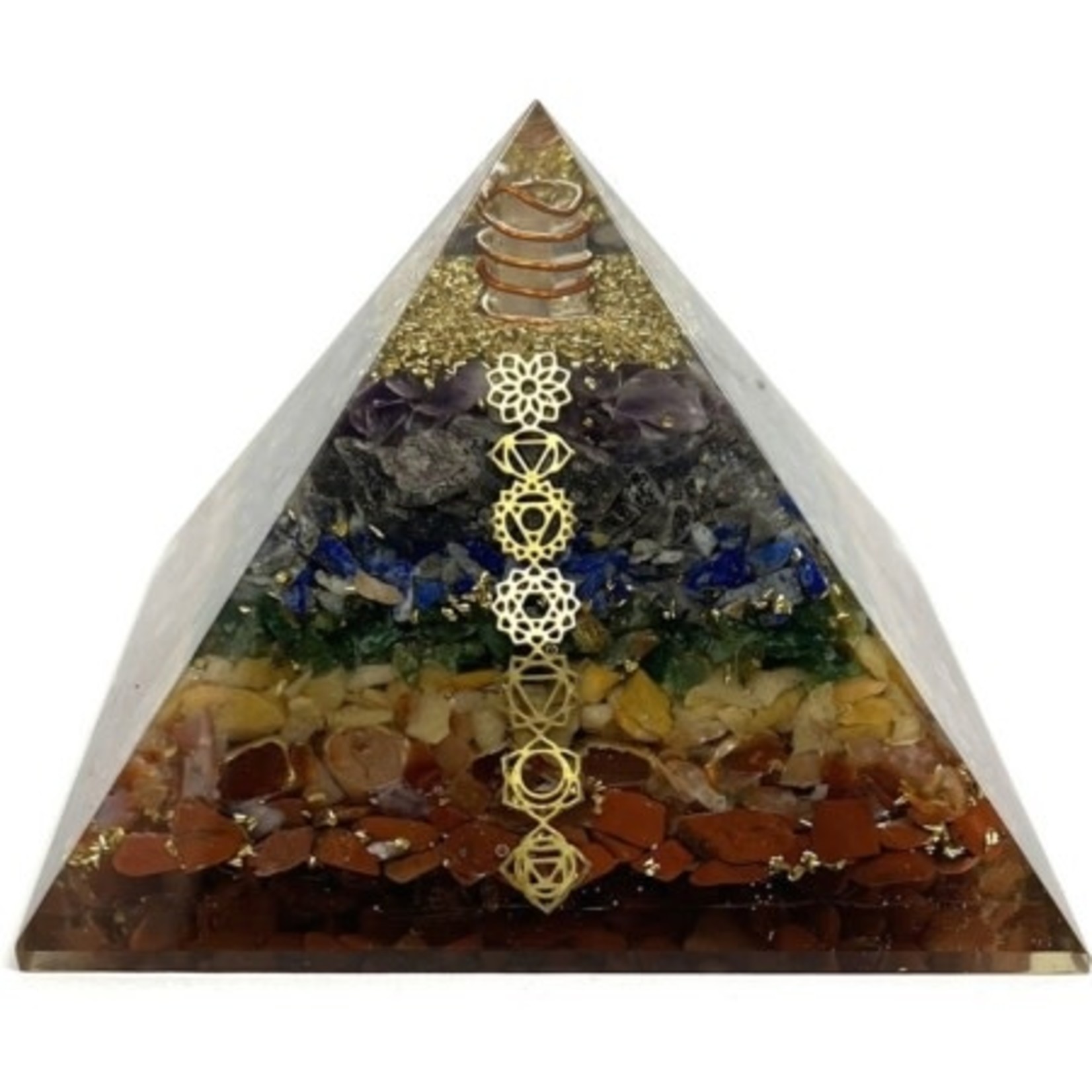 Orgone Energy Pyramid 7 Chakra (approx. 90mm) - Ashe Mystical Products