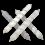 Selenite Double Point Spiral Massage Wand