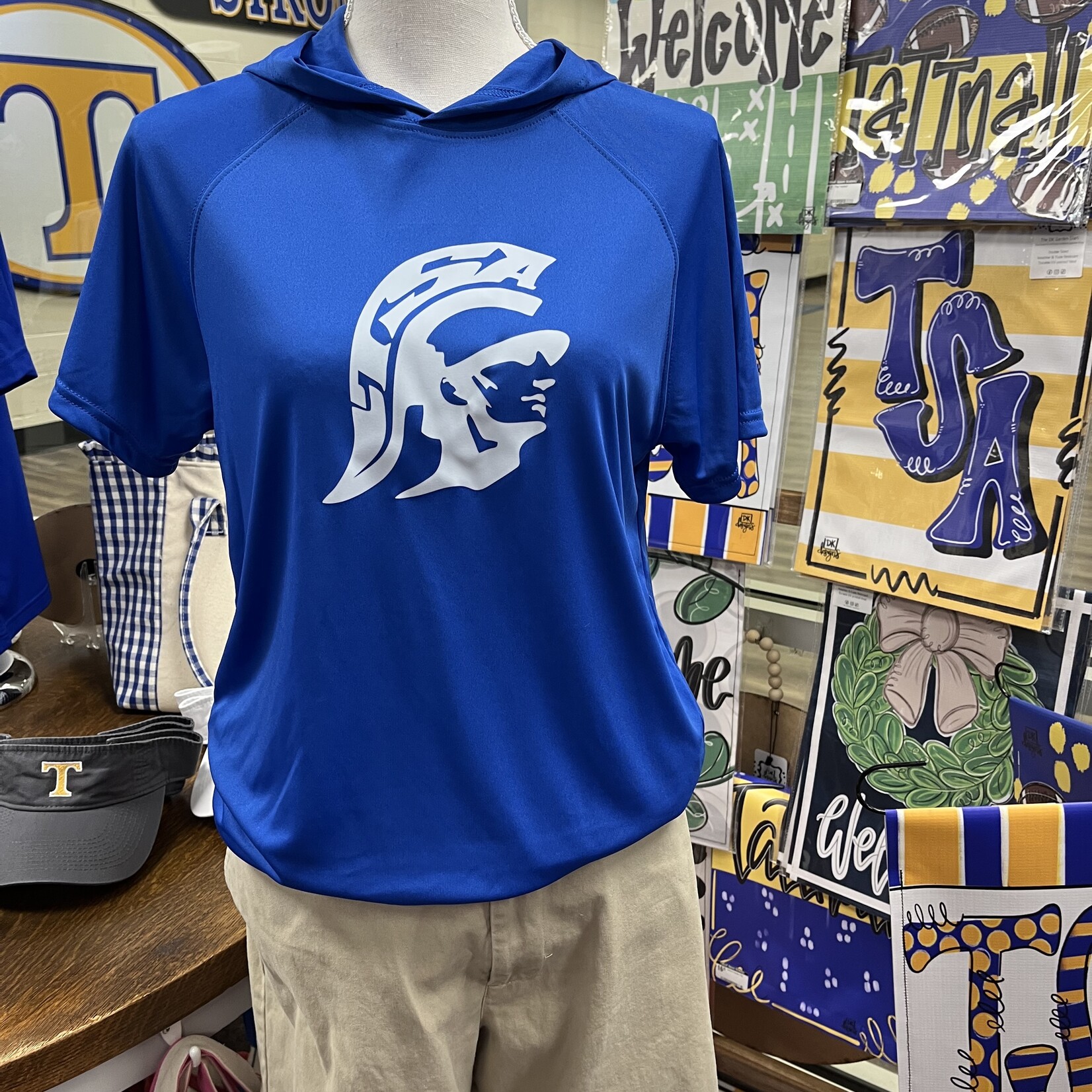 A4 Hooded Dri Fit W/ Trojan Head
