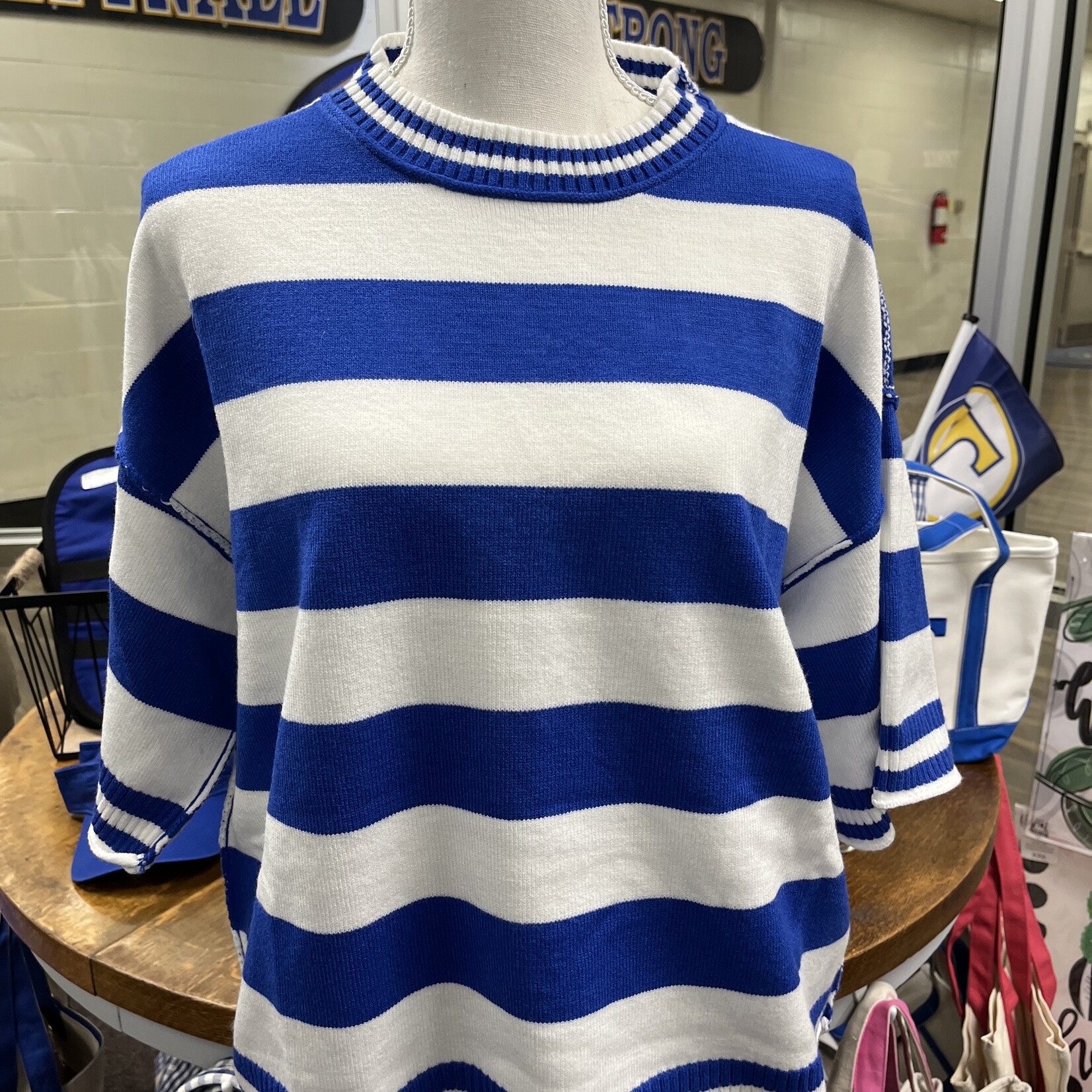 Blue/White Oversized Sweater
