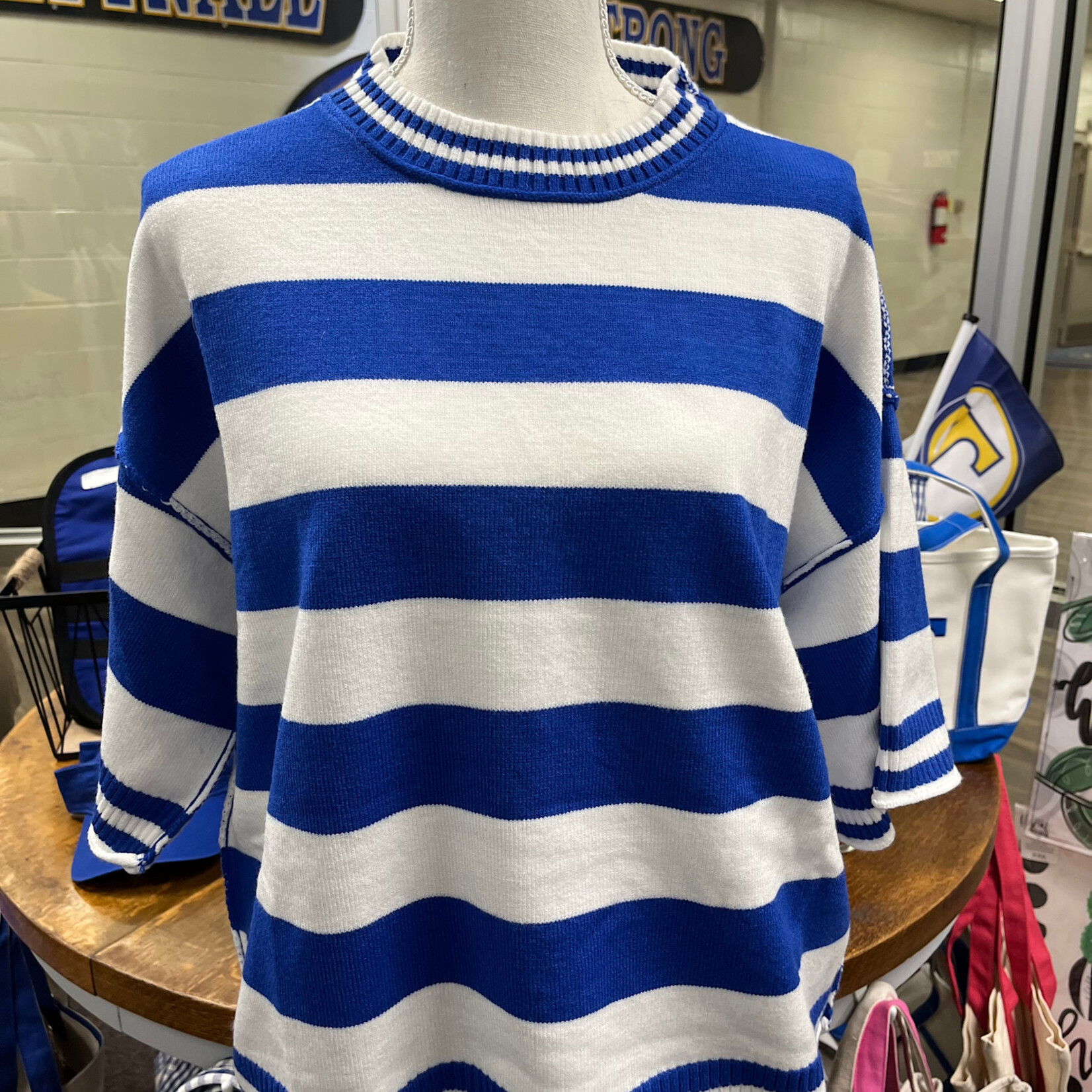 Blue/White Oversized Sweater