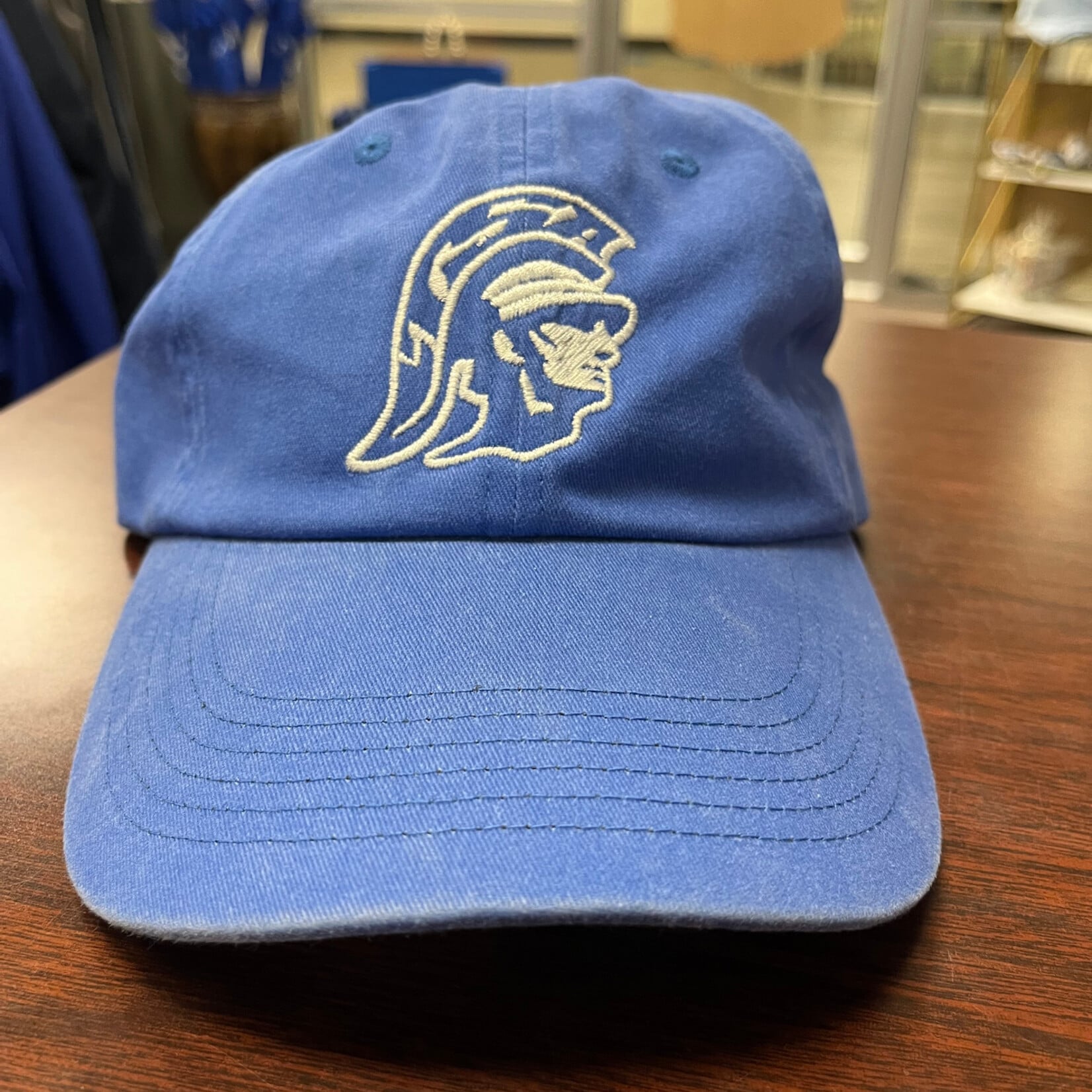 Faded blue Hat w/Trojan Head