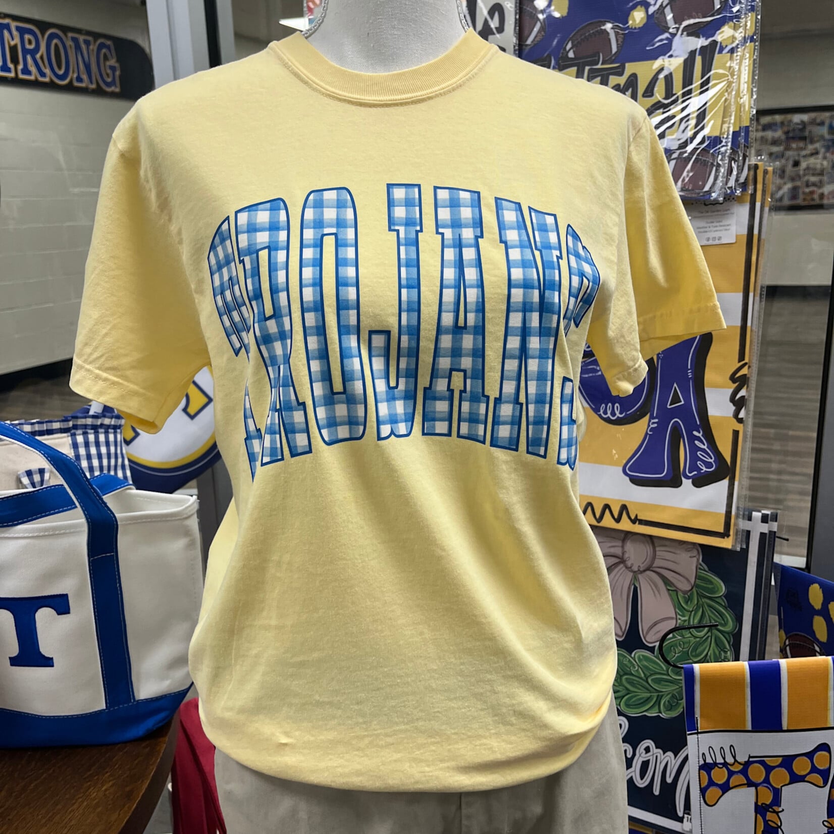 Comfort Colors Trojans Gingham