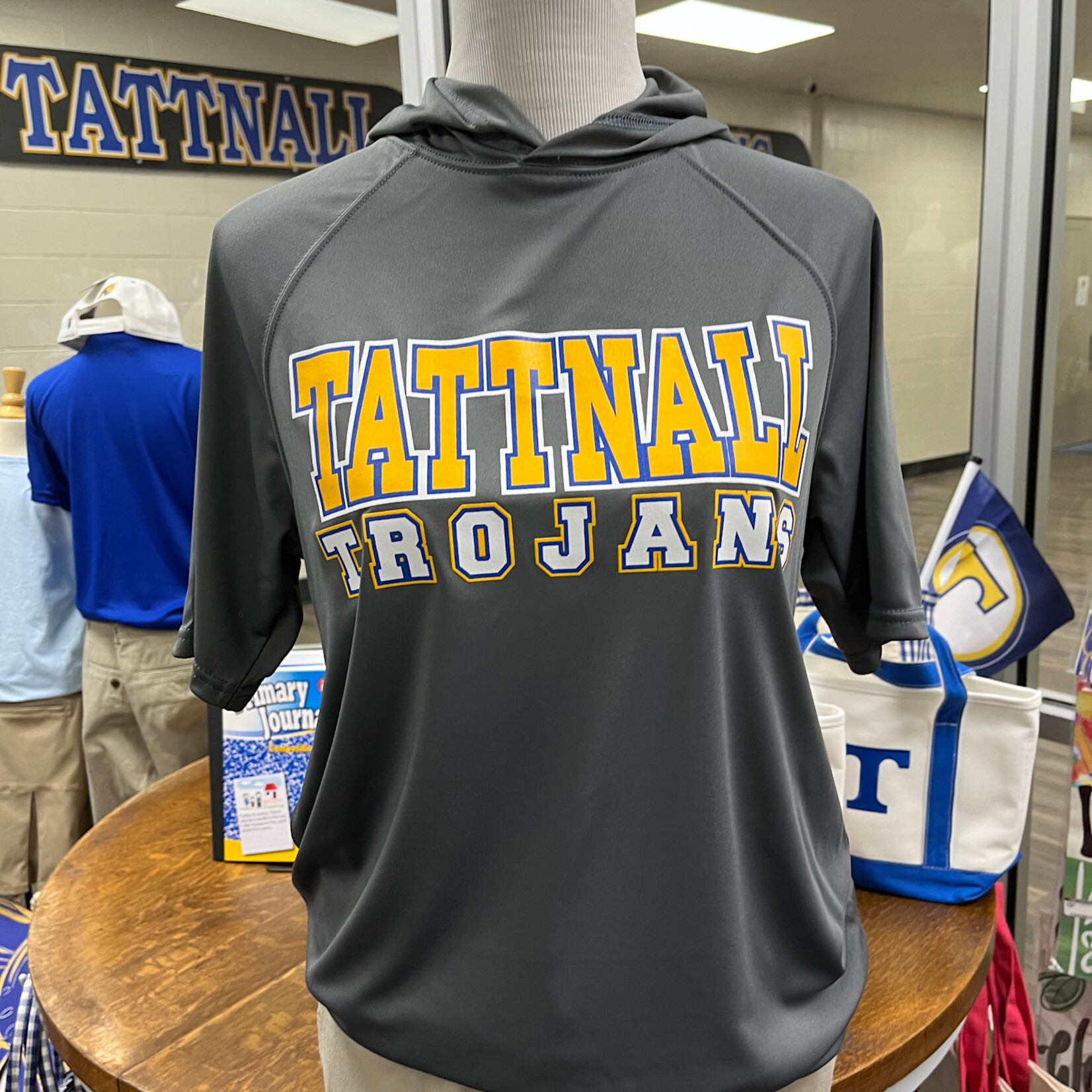 A4 Tattnall Trojans Graphite Hooded T-Shirt