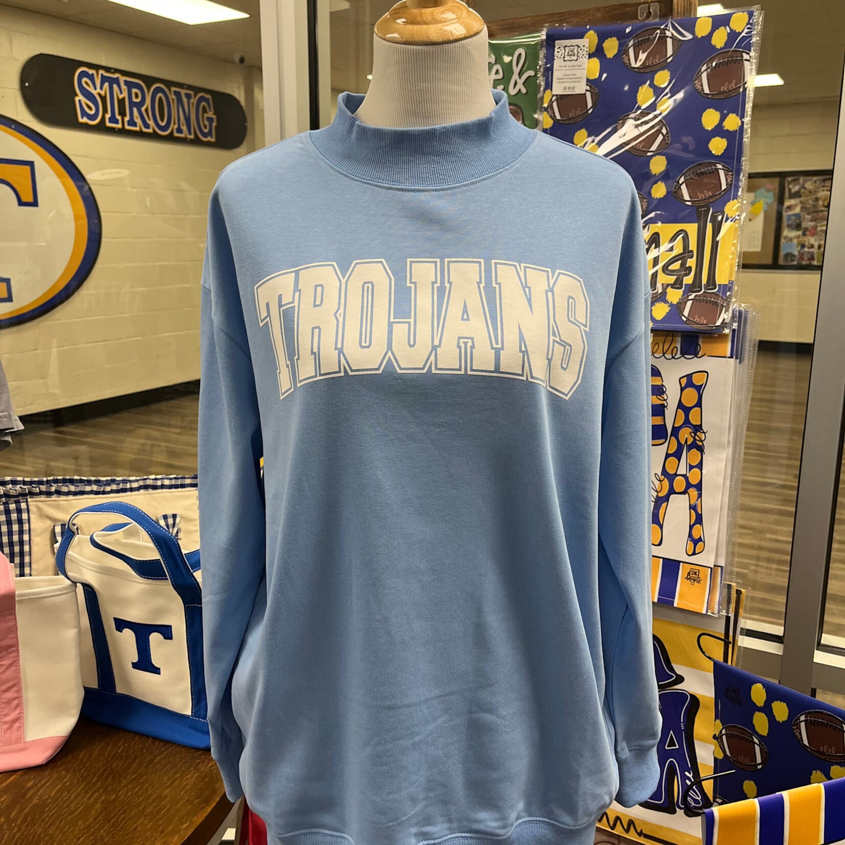 Trojans Chambray Mock neck Sweatshirt