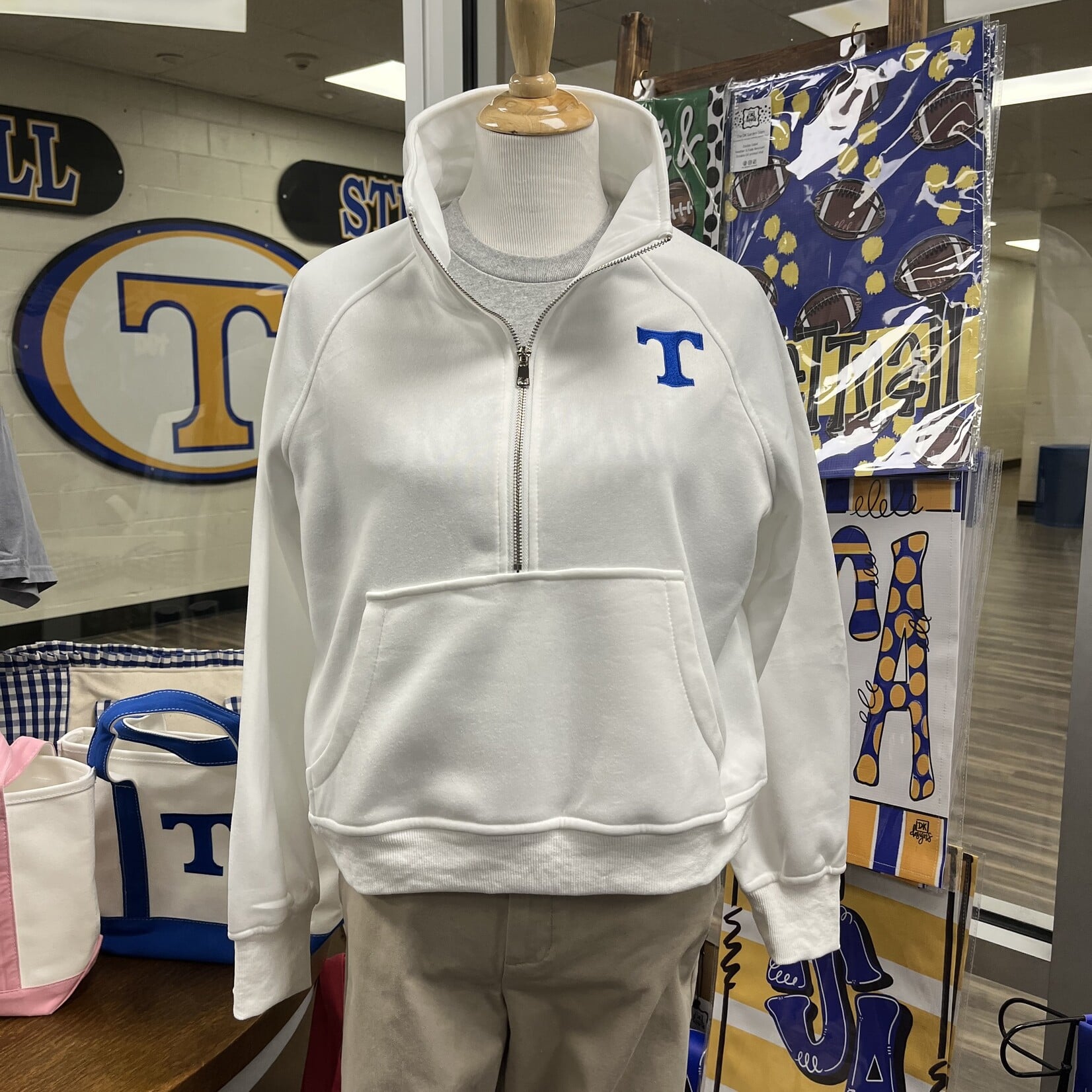 White Zip Sweathirt