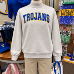 Grey Trojans Mock Neck Sweatshirt