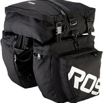 Rosswheel ROSWHEEL Pannier set, Top bag and side bags, water resistant,  Side bags H33/W30cm, Top bag  H34/W30cm, 1000D reinforced polyester, Black