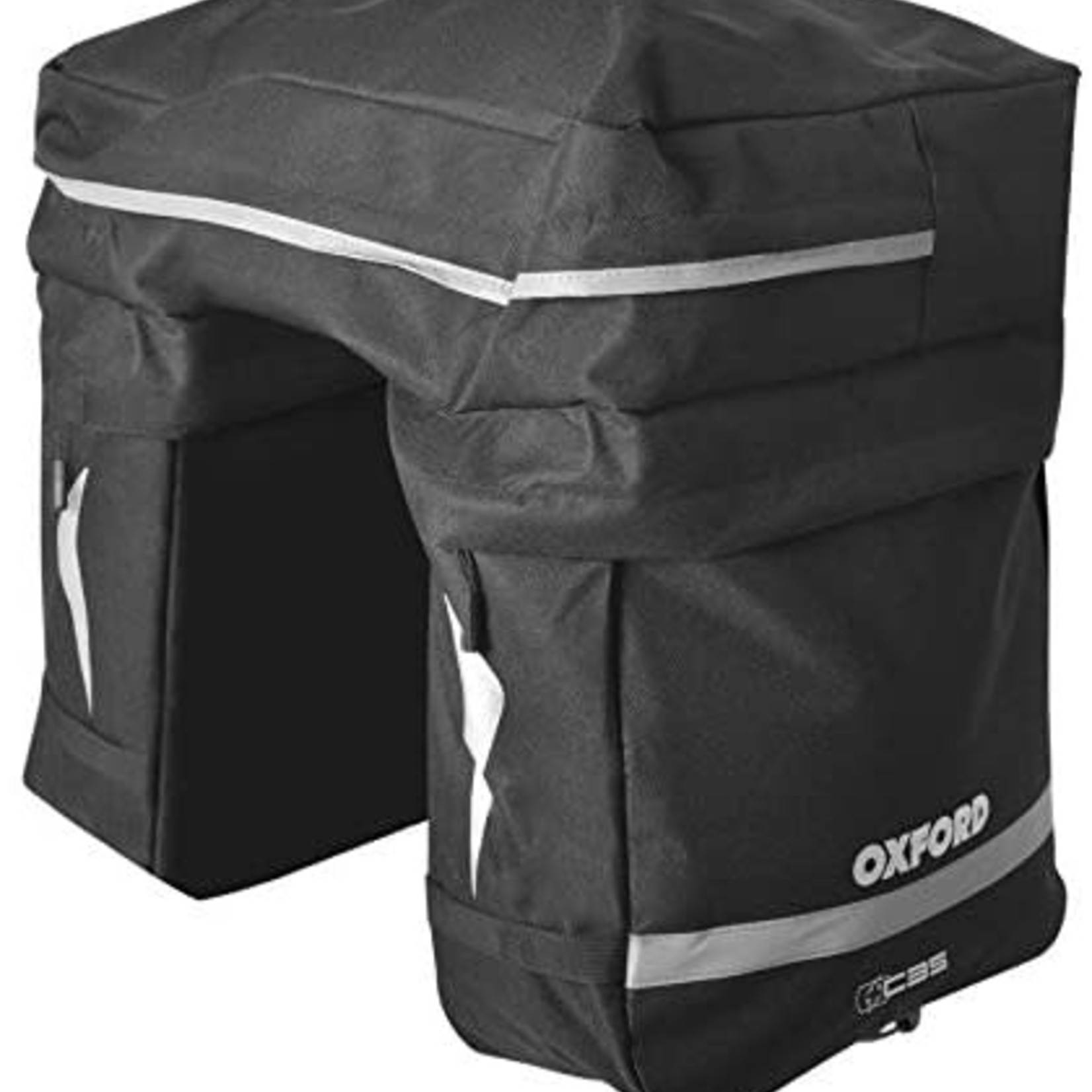 PANNIER BAGS - Oxford C35 Triple Pannier Bag 35L, durable polyester, weatherproof design, reflective detail, BLACK - Oxford Product