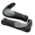 Ergonomic Lock On Grips - with Bar Ends & Locking Rings, Black/Grey