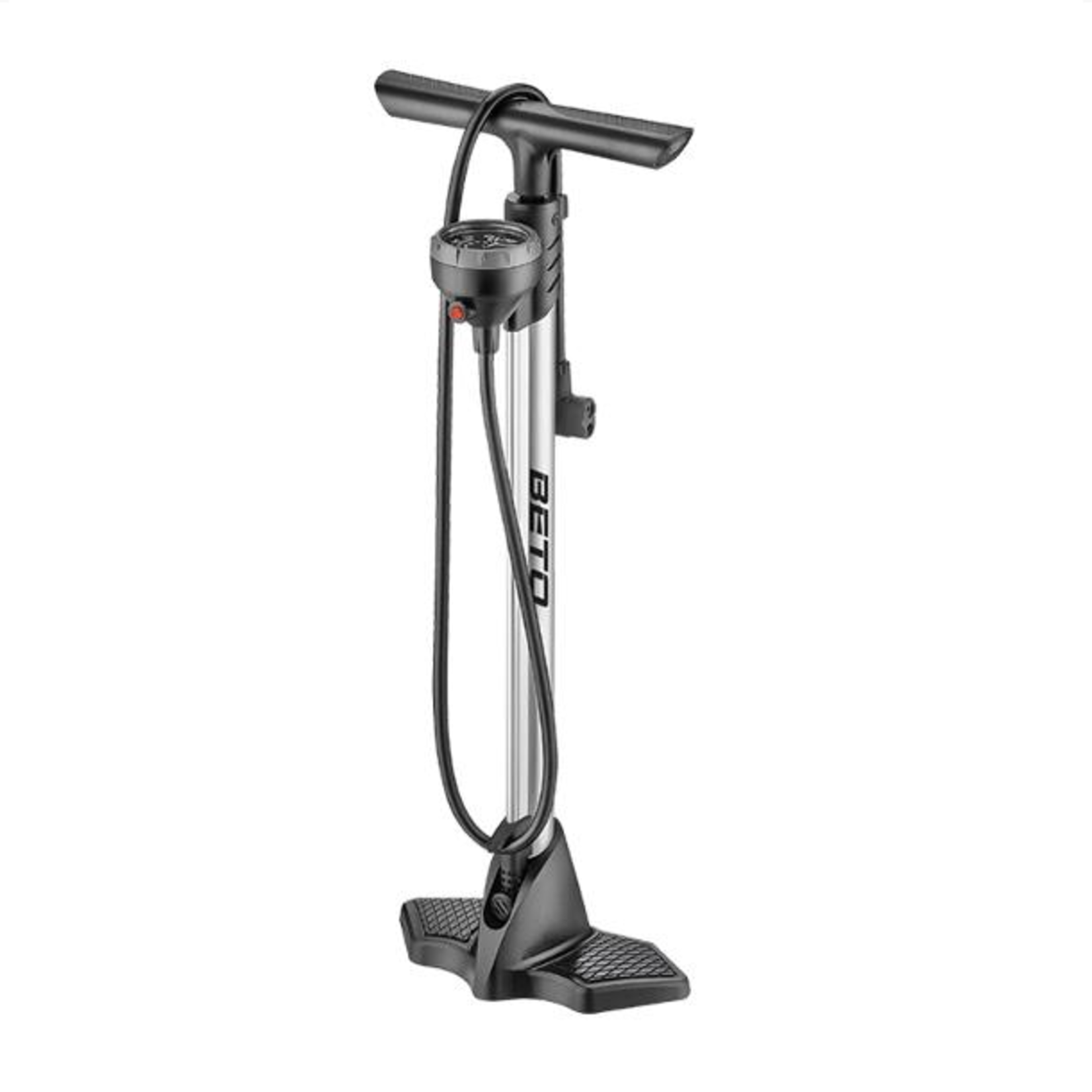 BETO Floor Pump - 25 Inch Steel - Top Mount 2.5 Inch Gauge w/bleeder -