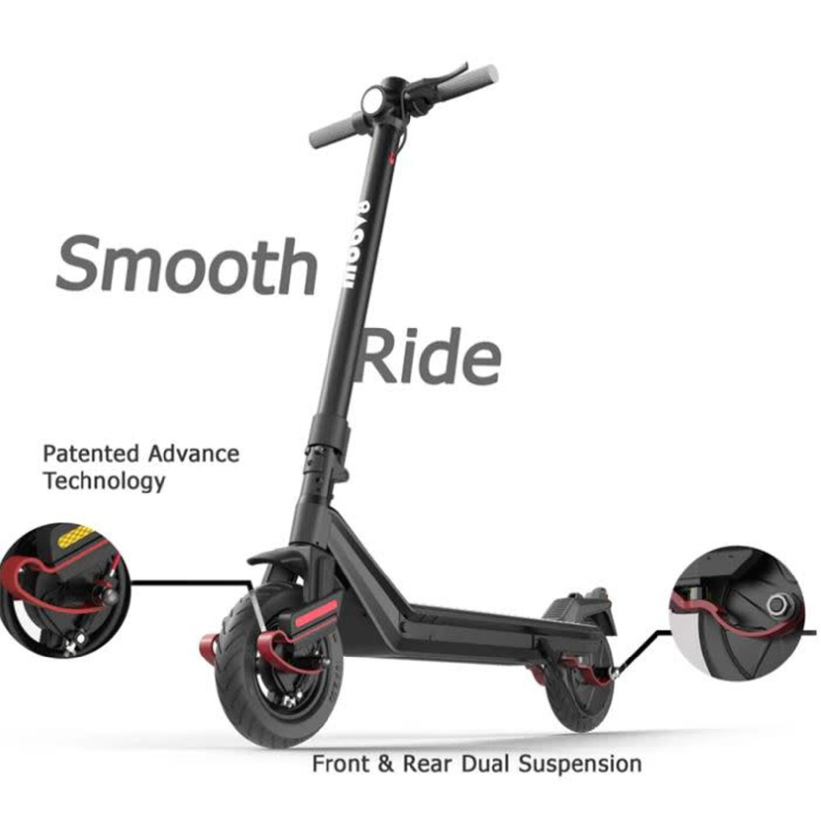 Moov8 Moov8 S1 eScooter Long Deck, Powerful Motor Dual Suspension Electric Scooter