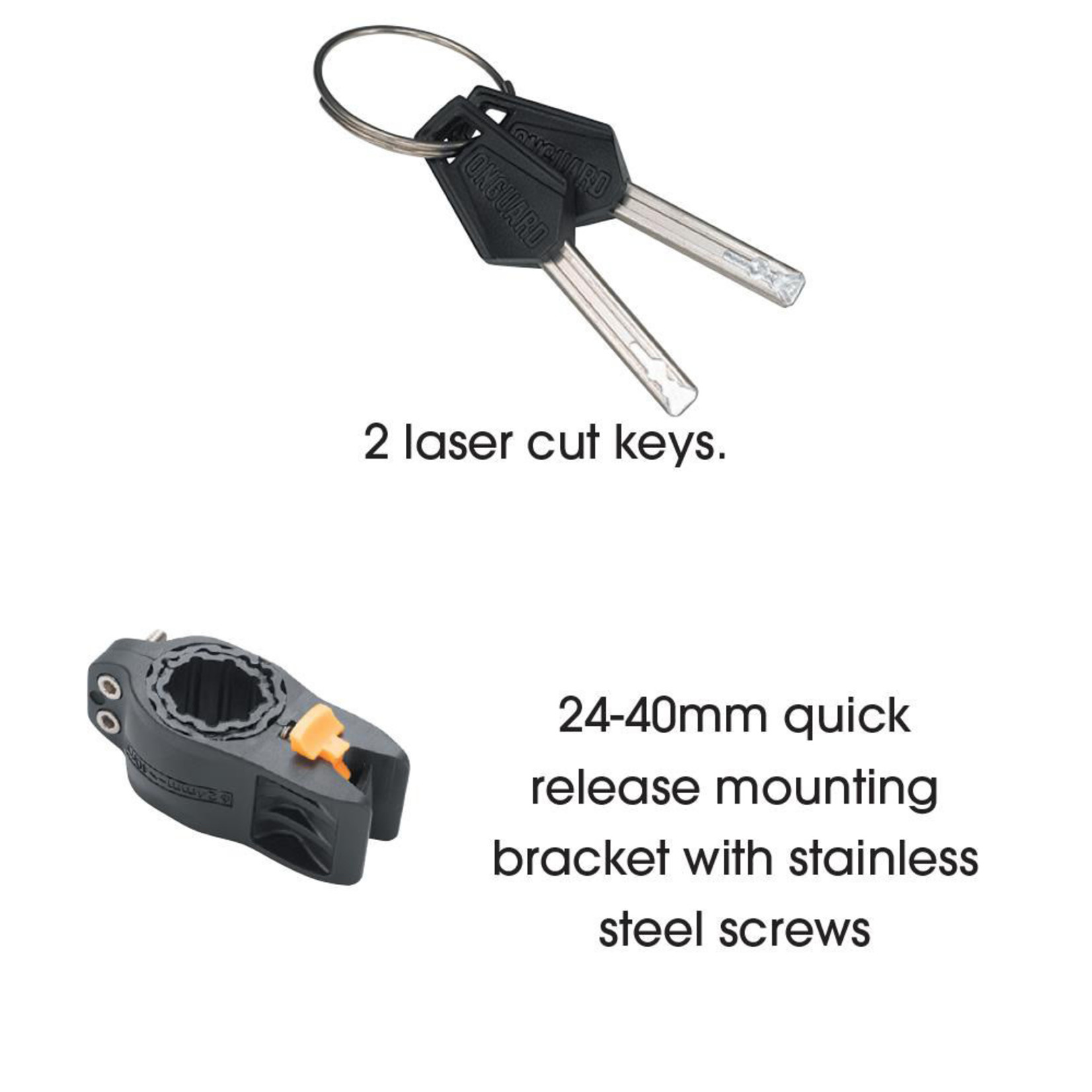 LOCKS-ON GUARD OG Series - Mini U-Lock Keyed - 90mm x 140mm x 11mm Cable 120mm x 10mm