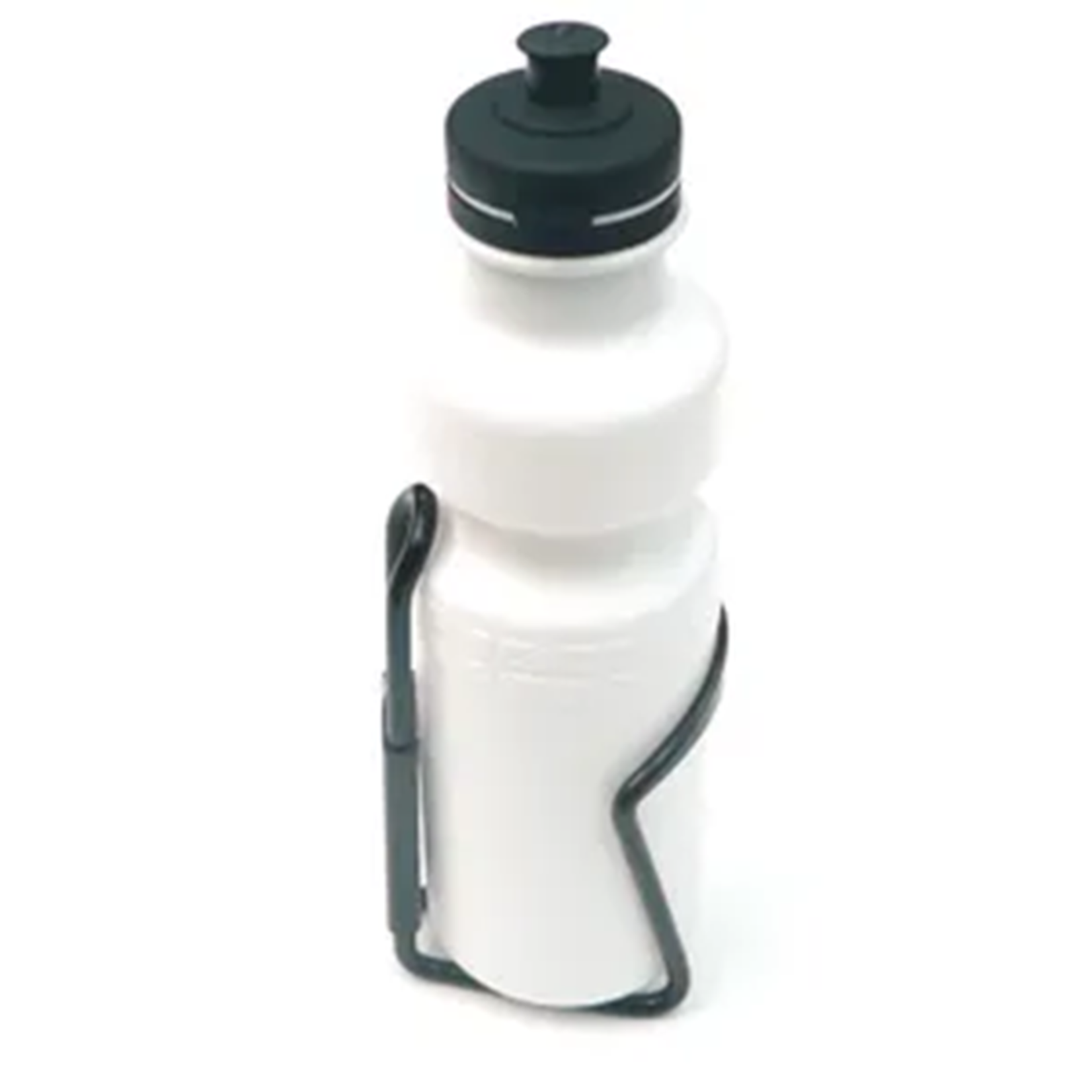 BOTTLE - 750cc, With Black Alloy Cage, WHITE