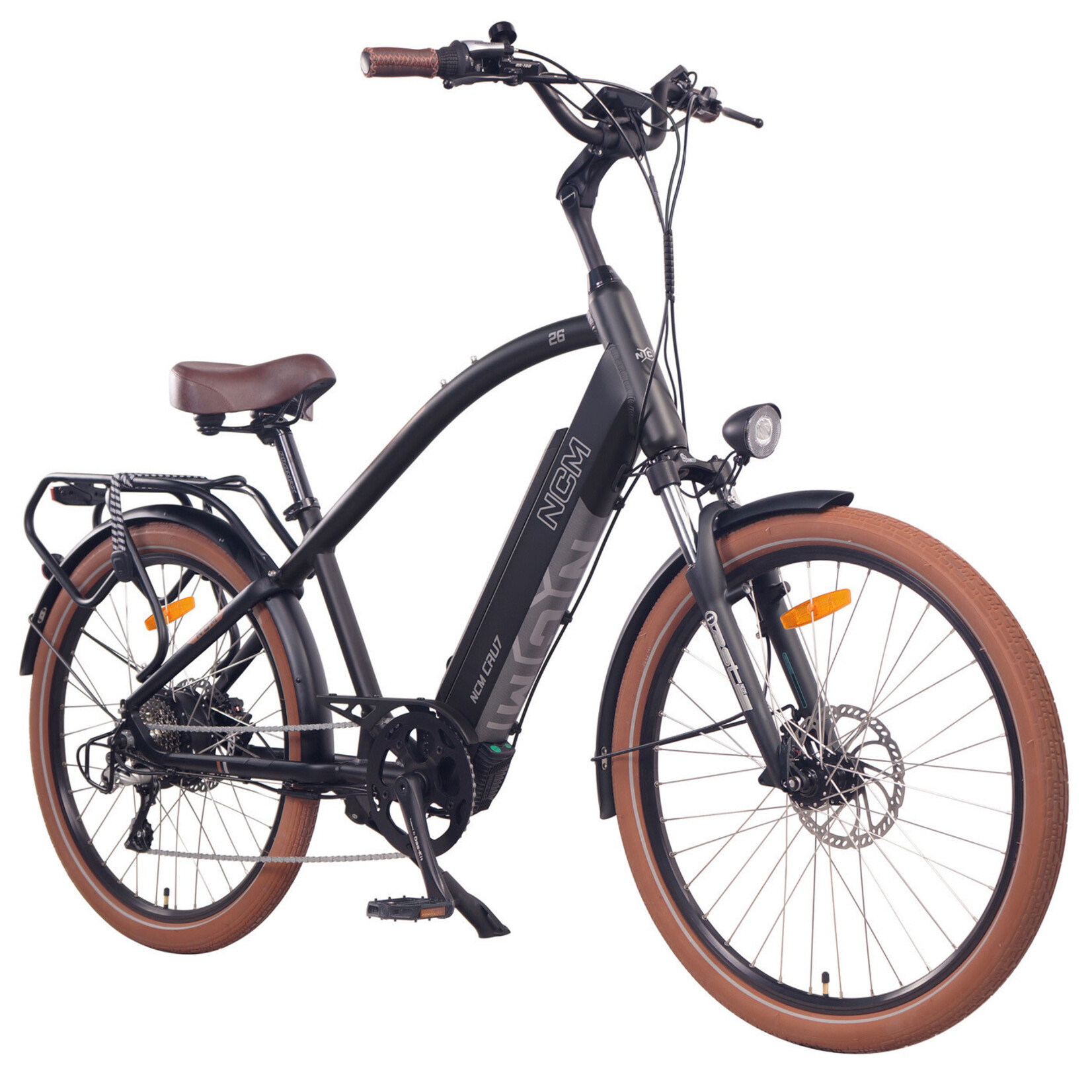NCM NCM Cru7 Cruiser Electric Bike, 500W, E-MTB, 48V 19Ah 912Wh Battery [Matt Black]