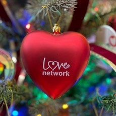 "LOVE NETWORK" 4" RED HEART ORNAMENT