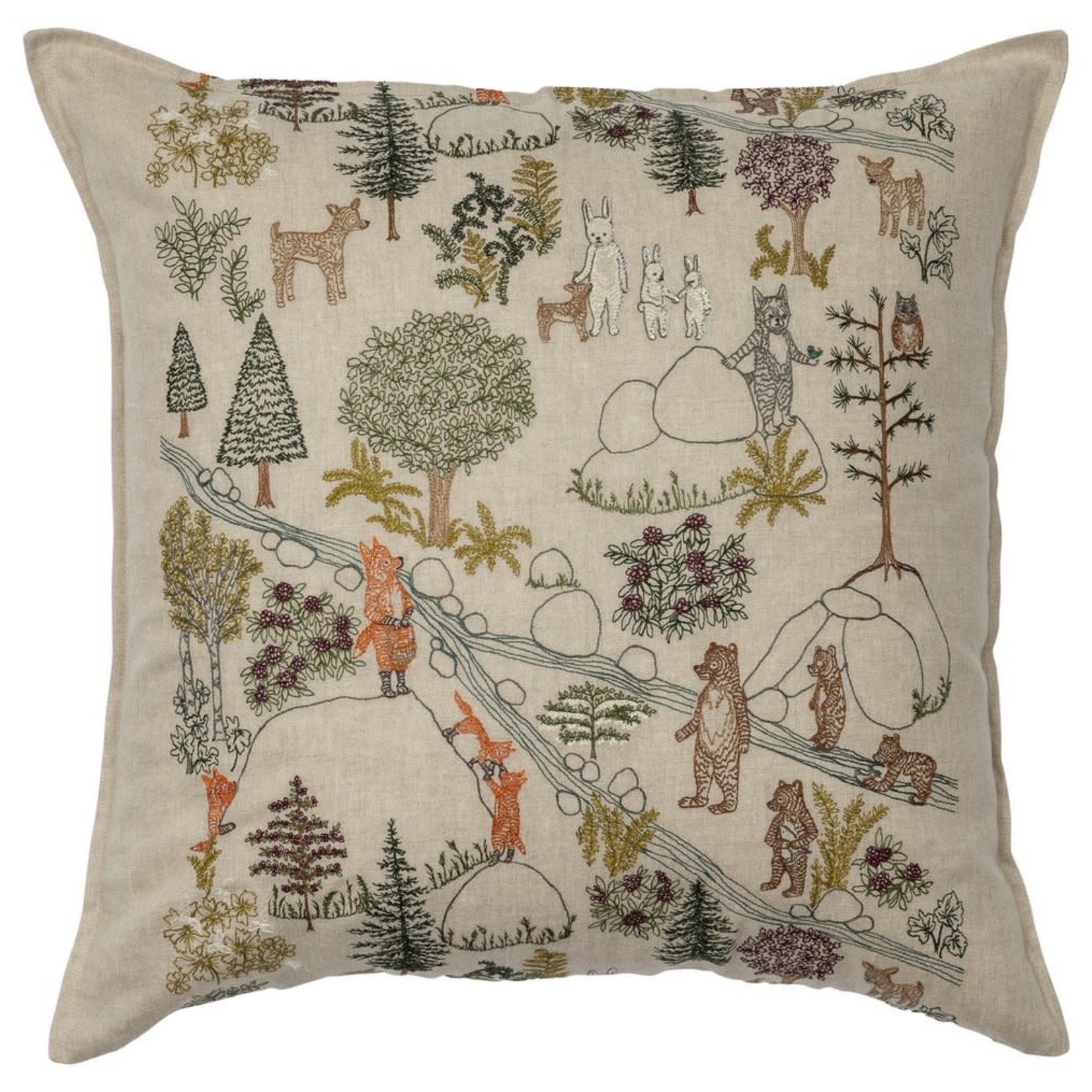 Pillows - Embroidered Forest Fun Pillow