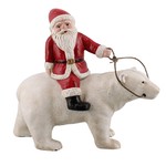 Cast Iron Accents Santa & Polar Bear Figure