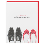 Greeting Cards - Wedding Mr & Mrs Shoes Congrats