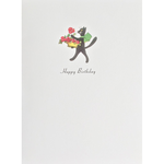 Greeting Cards - Birthday Cat With Roses Birthday