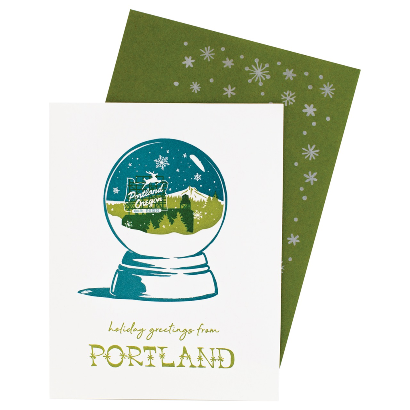 Greeting Cards Portland Snowglobe
