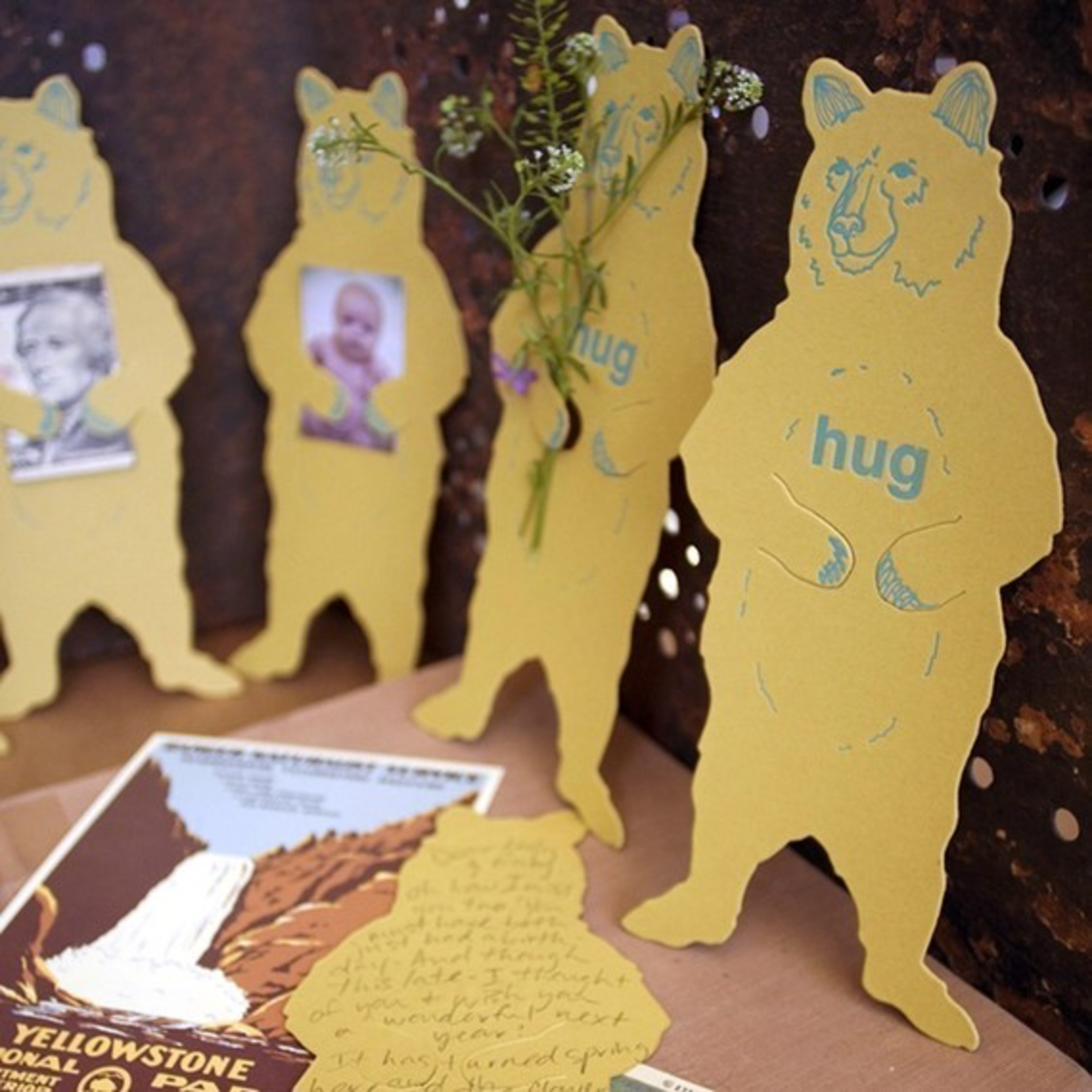 Greeting Cards - Love Grizzly Bear Hug Die-Cut Card