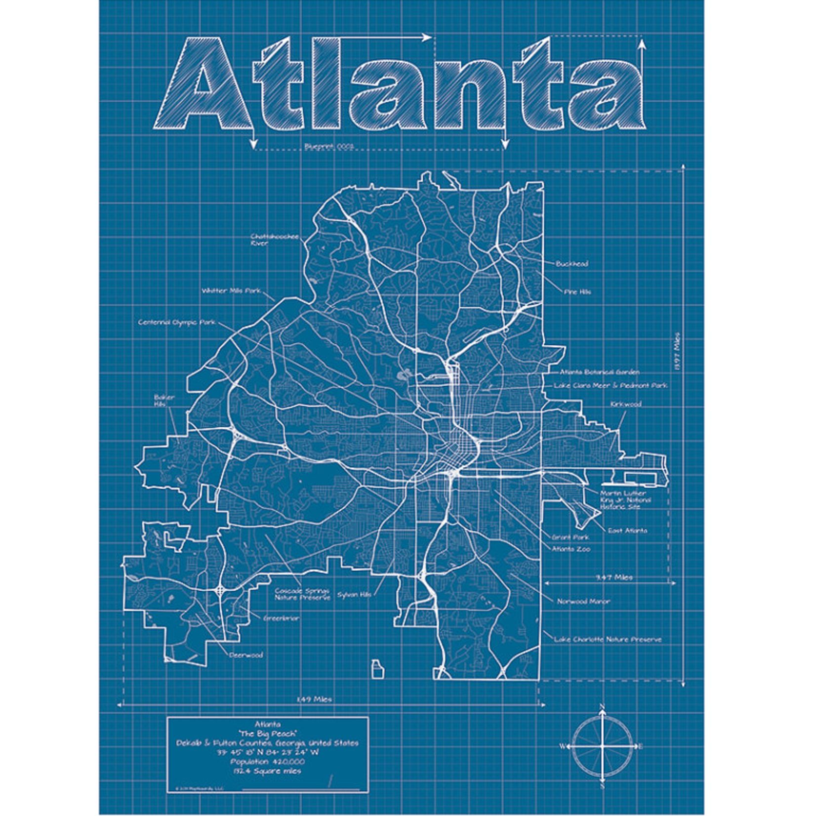 Atlanta University Center Street Map Poster