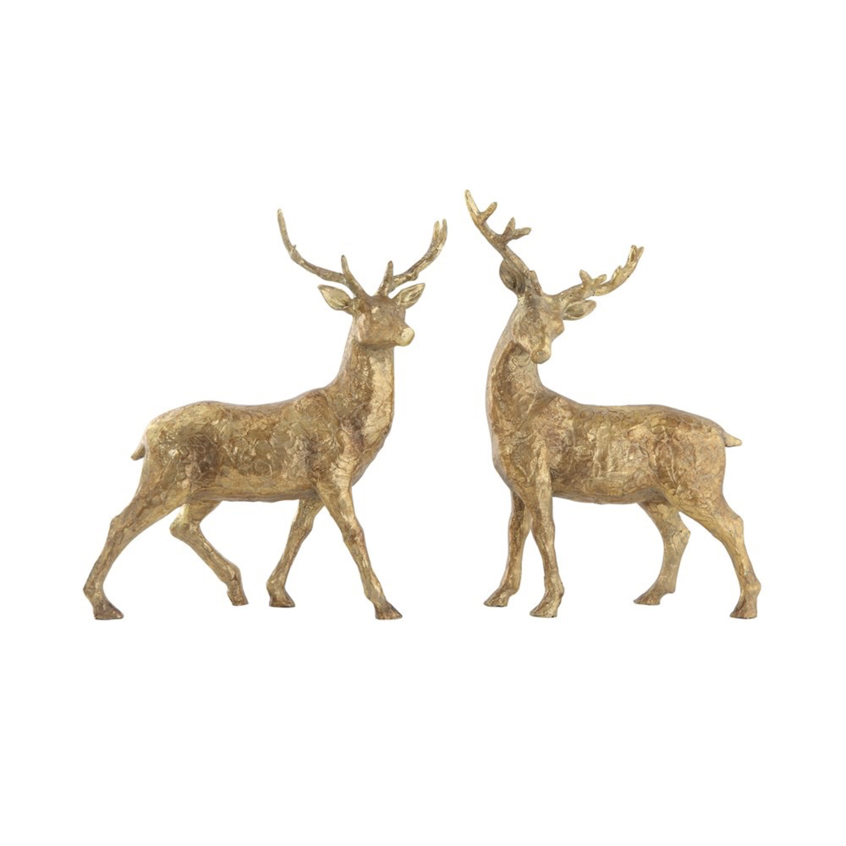 Accent Pair of Gold Reindeers S/2