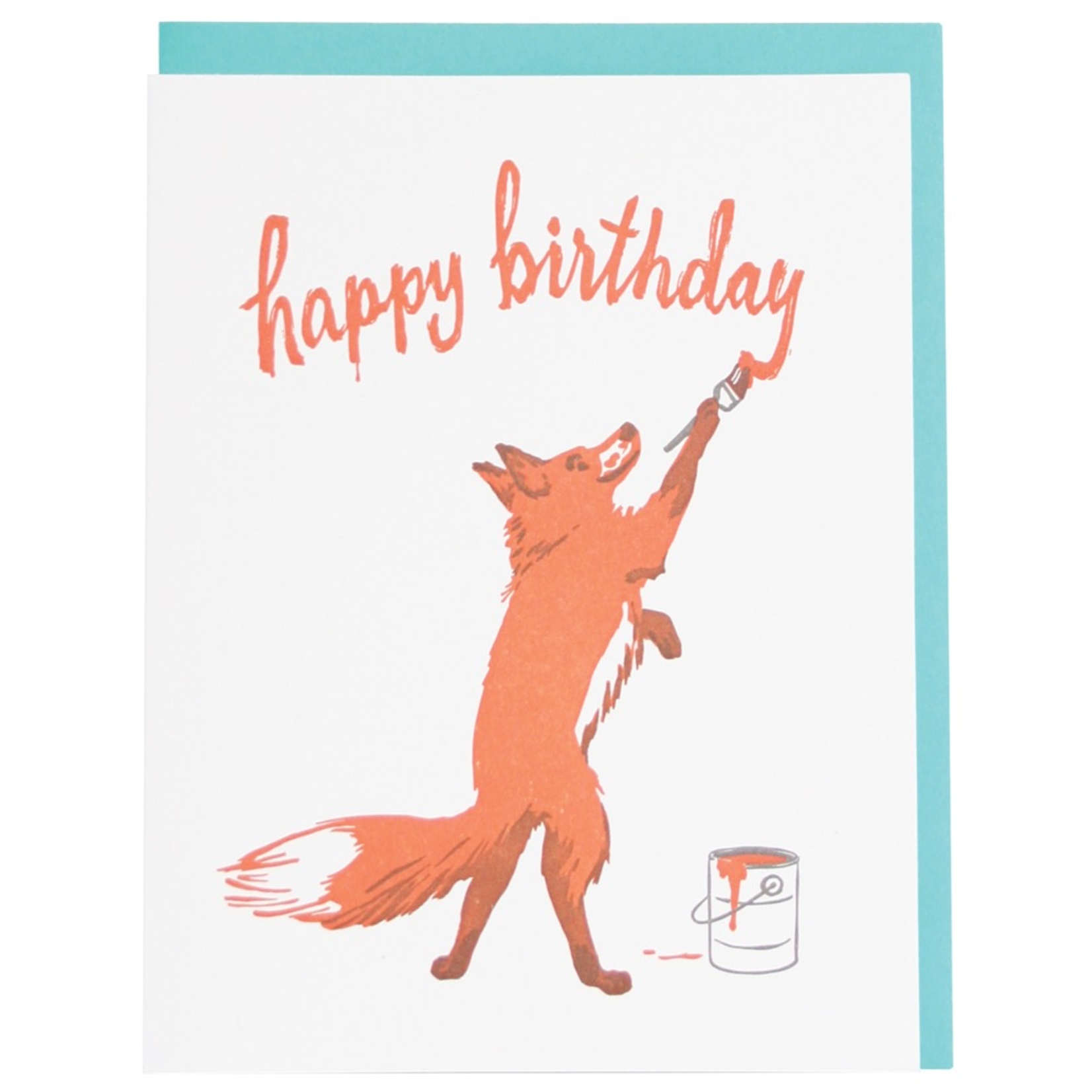 Greeting Cards - Birthday Fox Painter Birthday