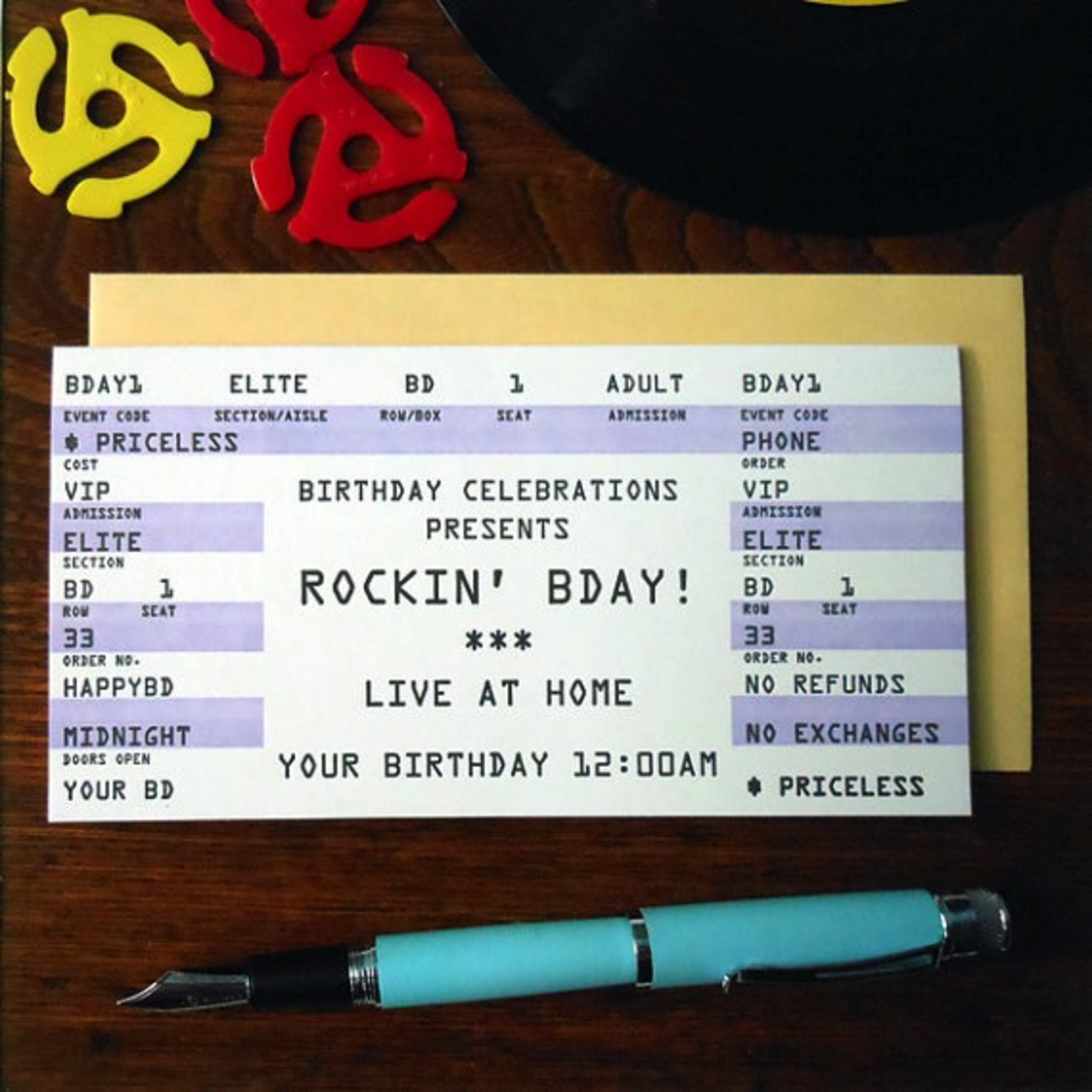 Greeting Cards - Birthday Birthday Rock Ticket