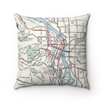 Pillows Portland Muted Map Pillow