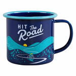 Enamelware Hit The Road Bike Enamel Mug