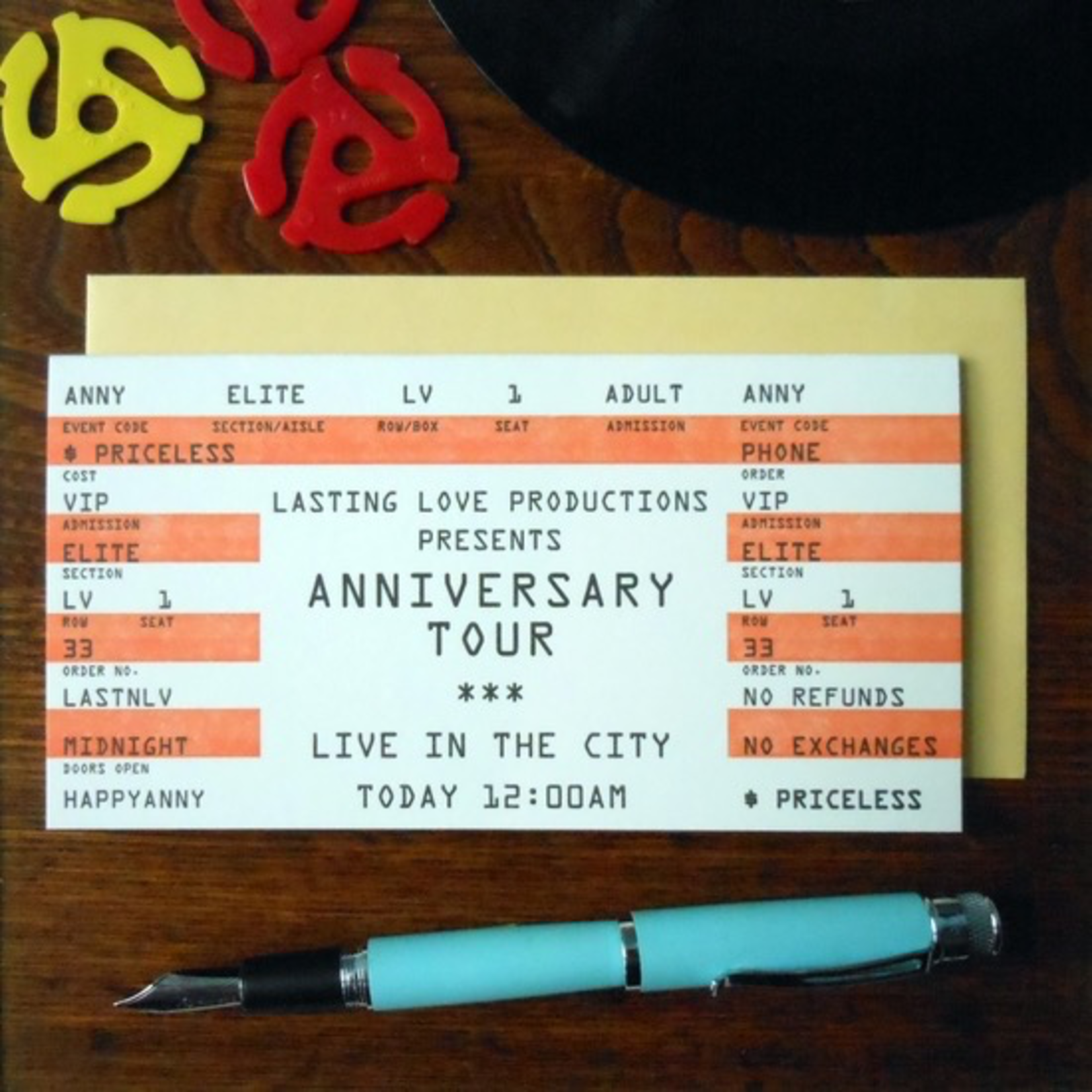 Greeting Cards - Anniversary Anniversary Rock Ticket