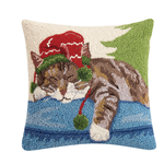 Pillows - Hooked Holiday Napping Cat