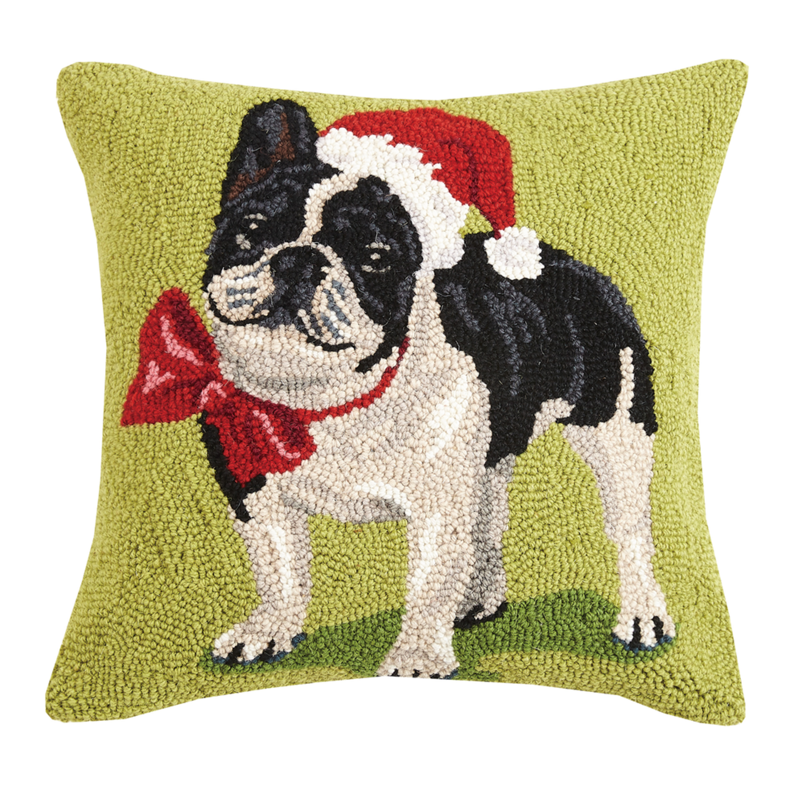 Pillows - Hooked Christmas French Bulldog