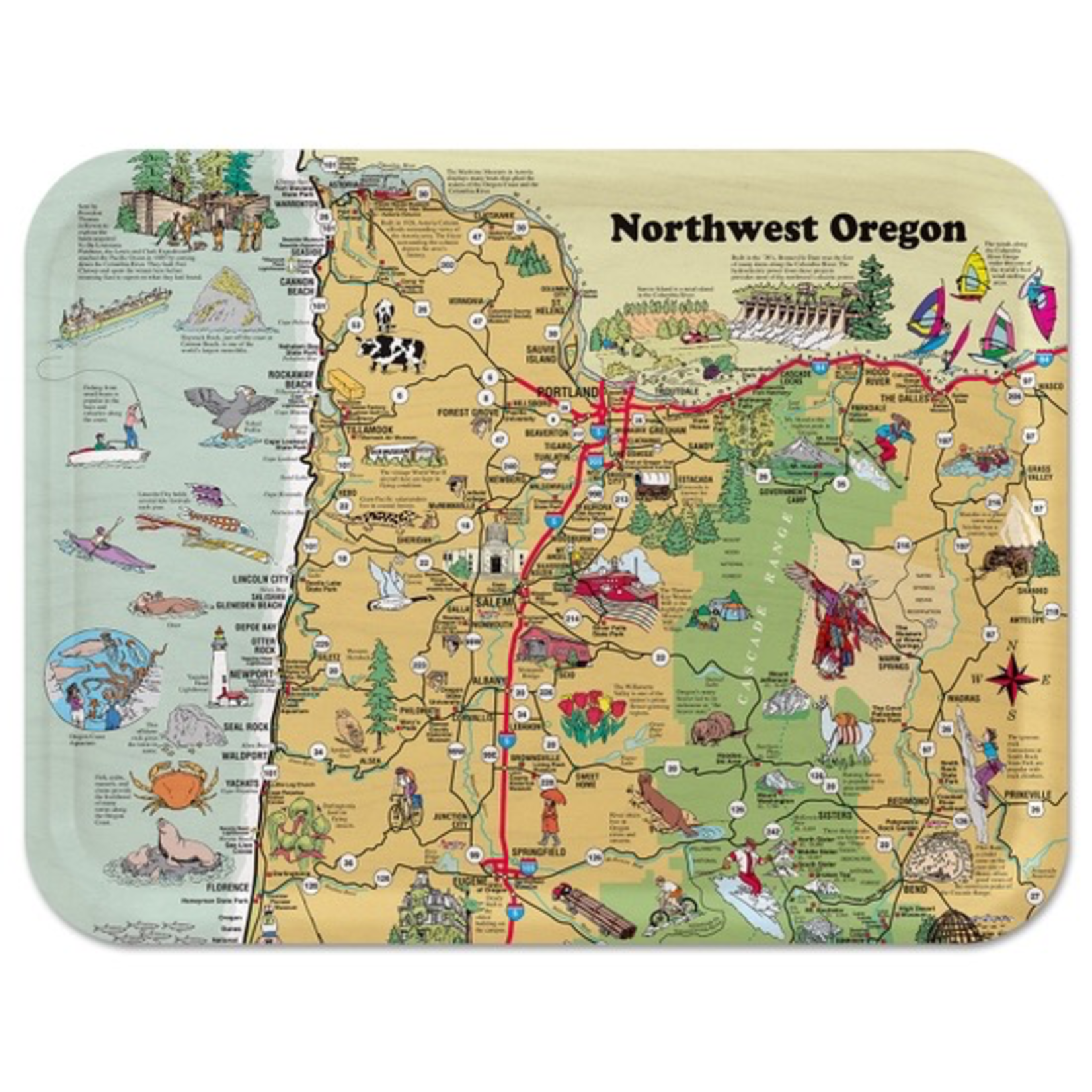 Trays NW Oregon Illust 16x12 Tray