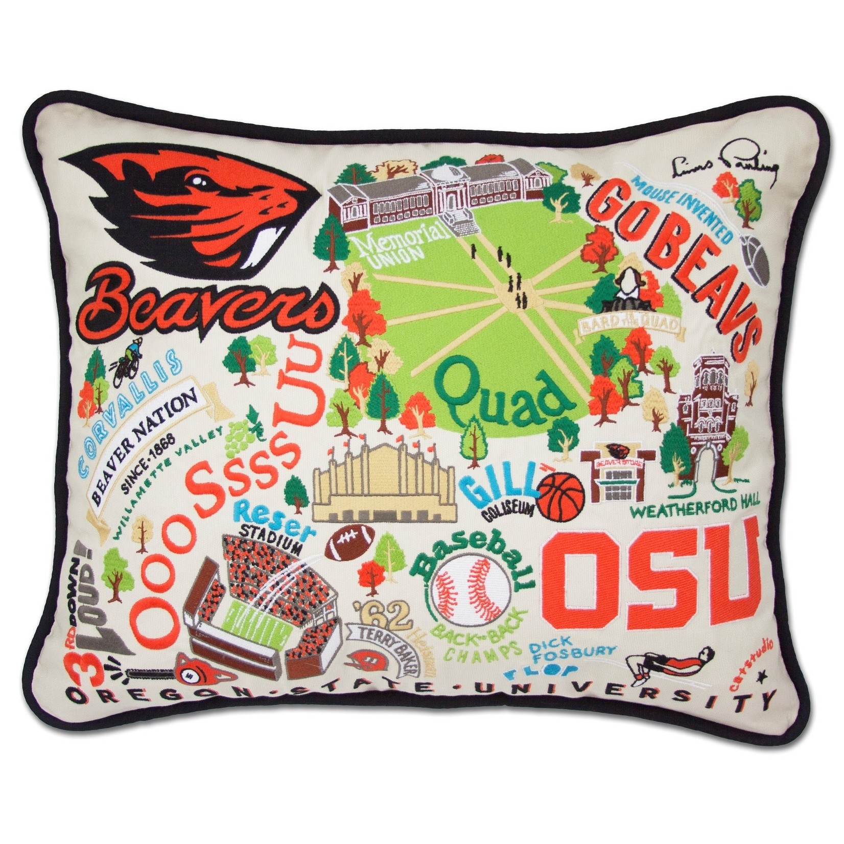 Pillows - Embroidered OSU BEAVERS Pillow