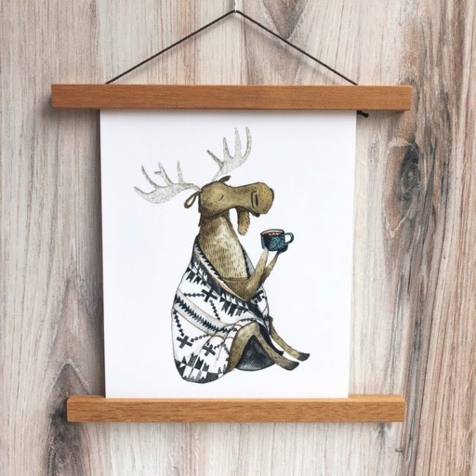 Prints Cozy Moose 11x14