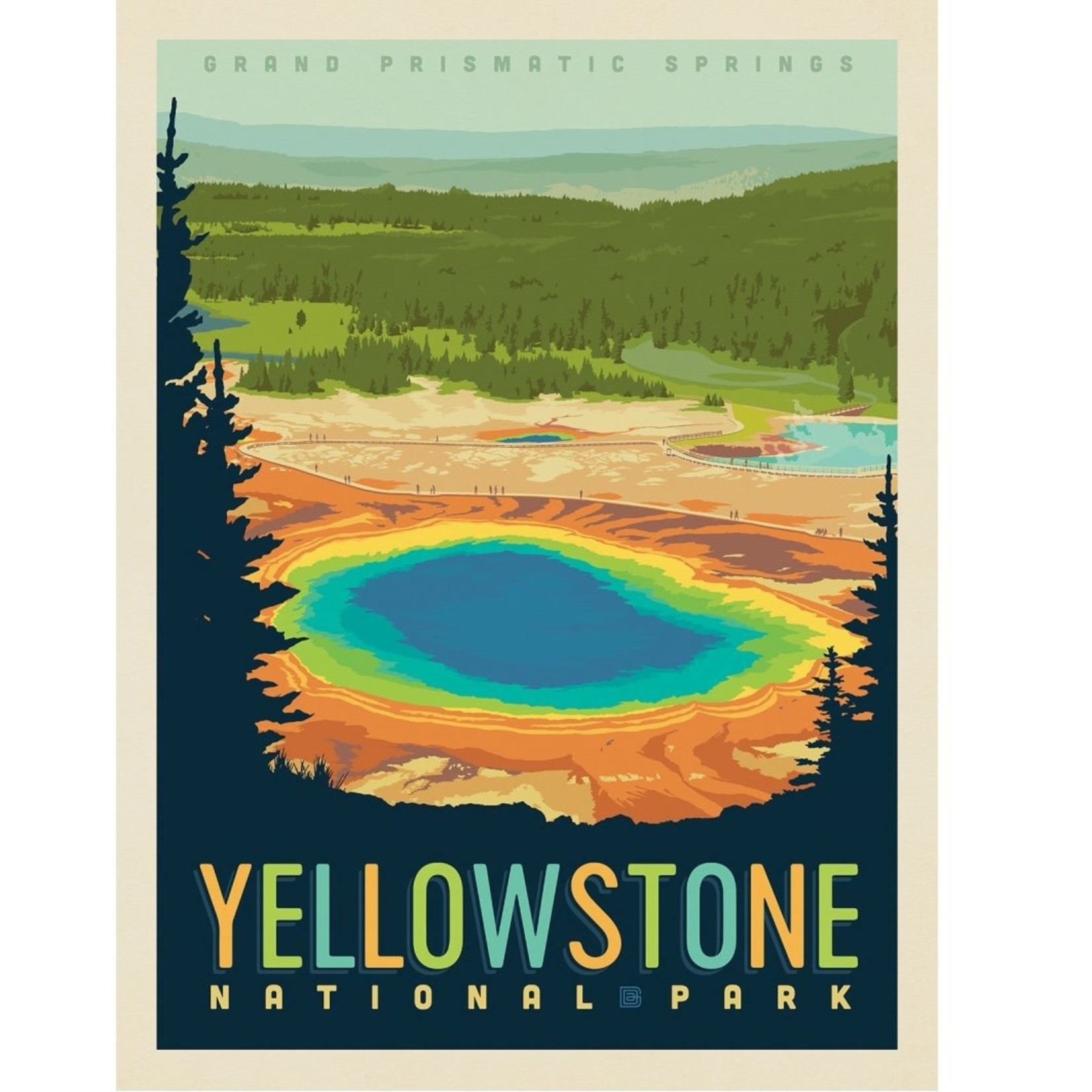 Prints Yellowstone Grand Prismatic Springs 11x14