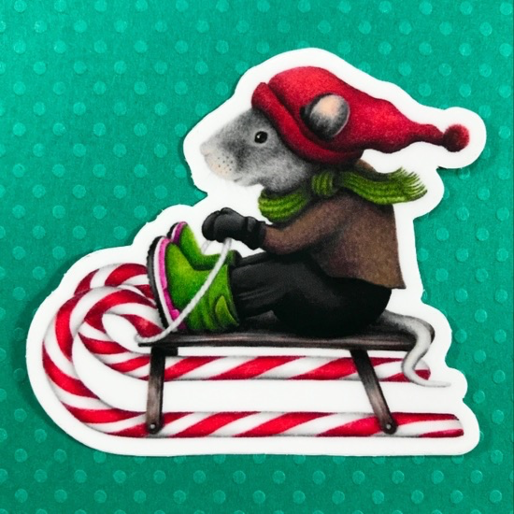 Stickers Sledding Mouse Sticker