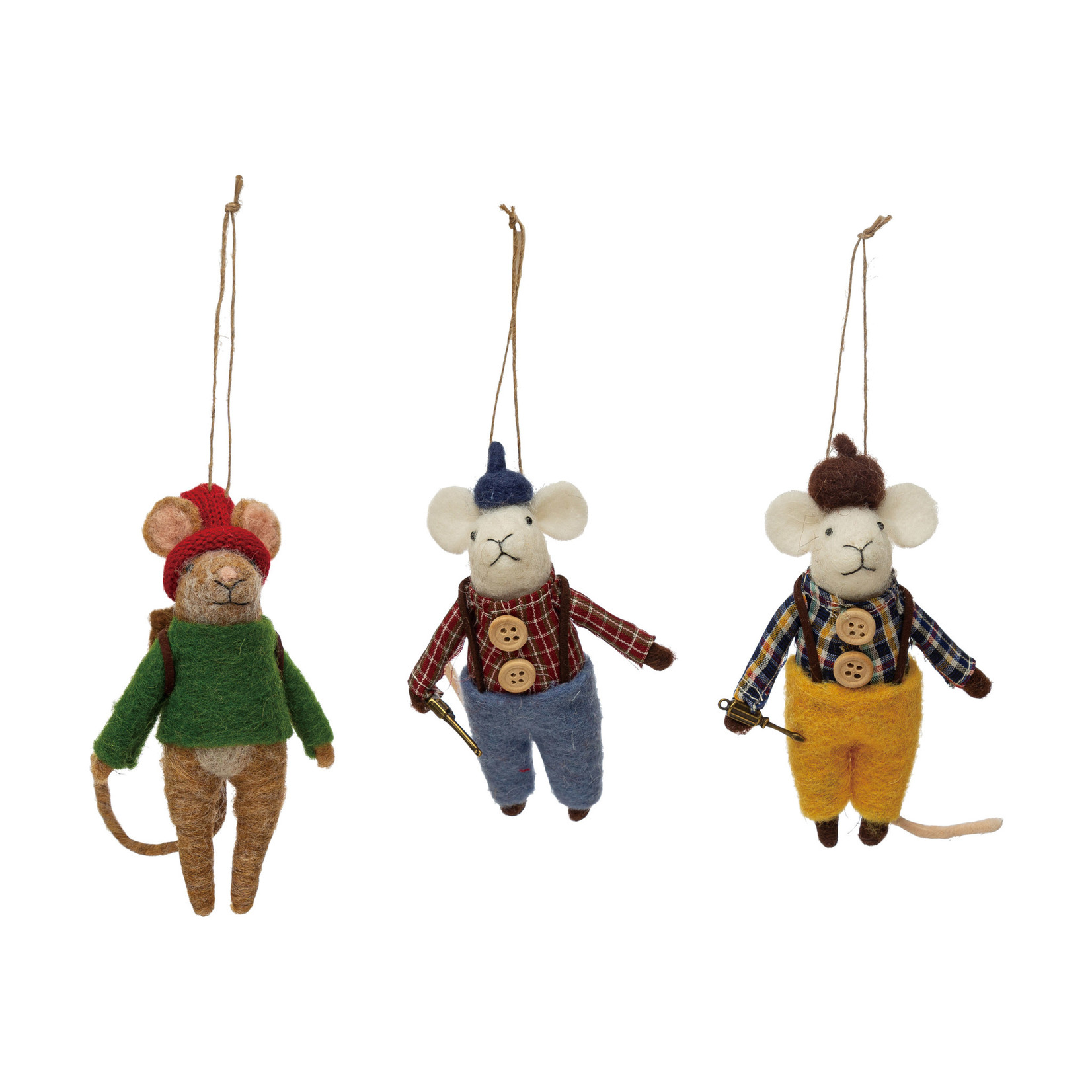 Ornaments - Felt Wilderness Mice Ornaments