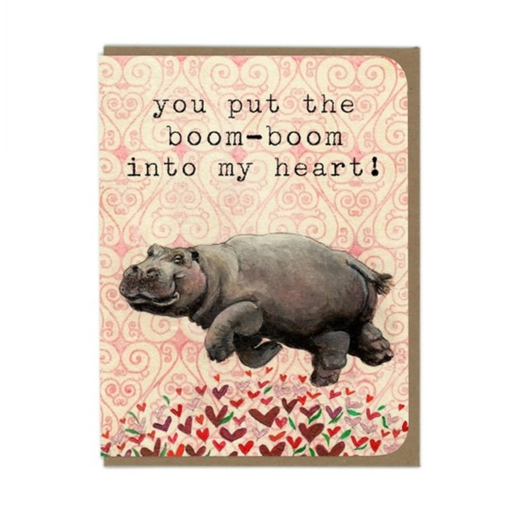 Greeting Cards - Love Boom Boom Hippo Love