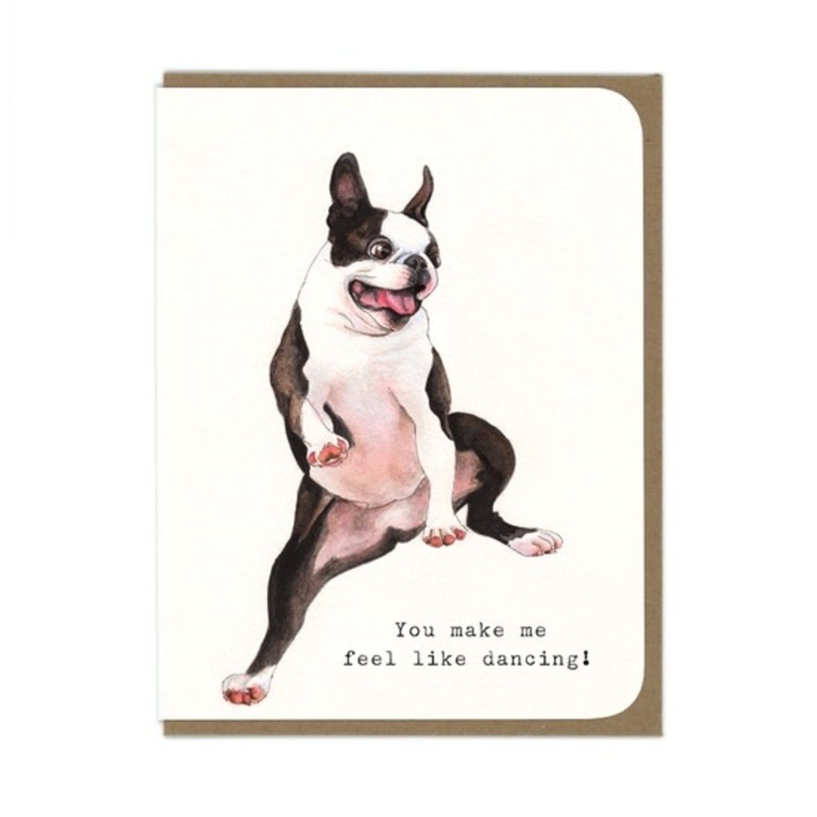 Greeting Cards - Love Dancing Boston Terrier